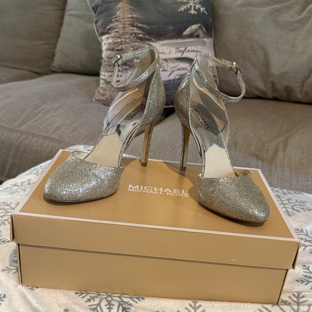 Michael Kors Sparkling Silver Heels